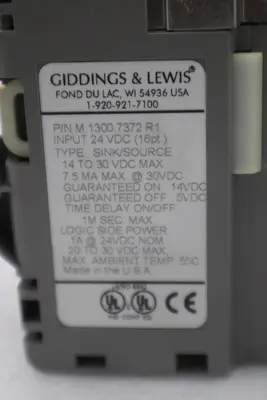 GIDDINGS & LEWIS M.1300.7372 R1 Input Module 24VDC SINK/SOURCE STOCK 648-D