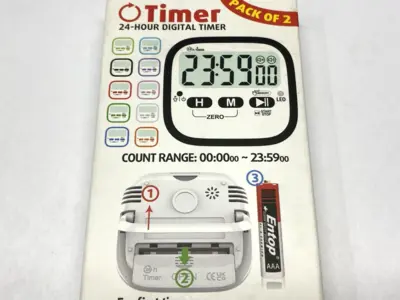 24 Hour Digital Kitchen Timer PACK OF 2 - New