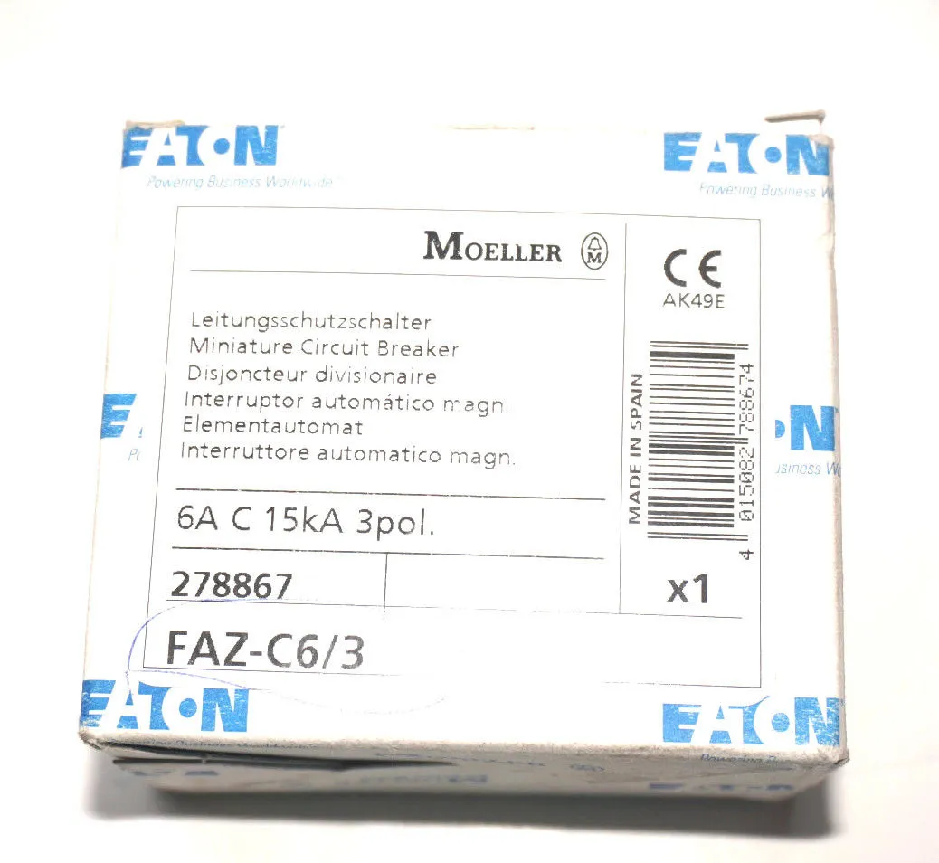 NEW MOELLER FAZ-C6/3 CIRCUIT BREAKER FAZC63