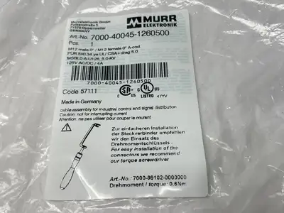 New | in-Stock Murrelektronik Double Ended Connector Cordset M12 M/F 5m Cable & Wire Michigan US | Maverick Industrial Sales #1461091