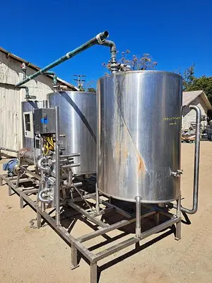 CIP System, 3-Tank, 400 Gallon Each, Stainless Steel, Pump, Heat Exchanger - #S745273