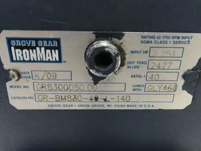 Leeson G121051.00 Brake Gear Motor 1.5Hp 230/460V 3PH Ironman 40:1 Reducer 44rpm