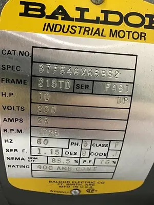USED BALDOR 37F546X669S2