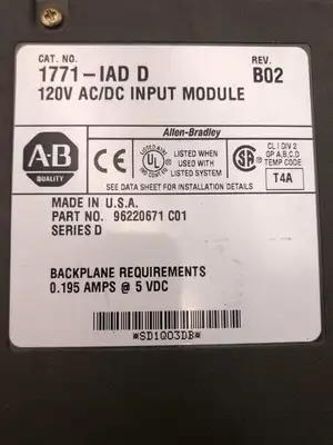 Allen-Bradley 1771-IAD D Rev. B02 120V AC/DC Input Module ; Series D