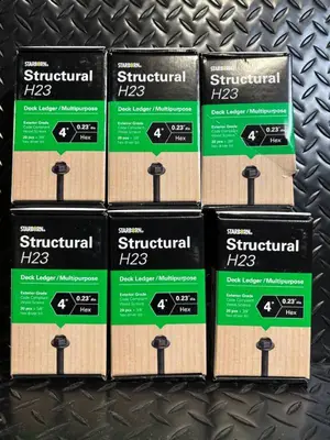 Starborn Structural H23 Deck Ledger / Multipurpose - 4 in x 0.23 in Hex Exterior-Grade Screws - 6-Pack
