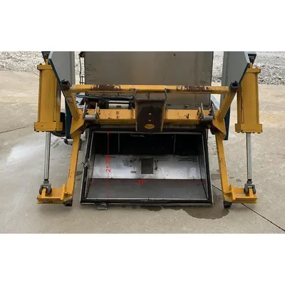 Used Stainless Steel Hydraulic Tilt Tote Bin Unloader Discharger w/ Hopper