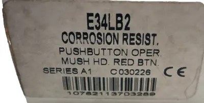NEW CUTLER HAMMER E34LB2 PUSHBUTTON OPERATOR CORROSION RESIST