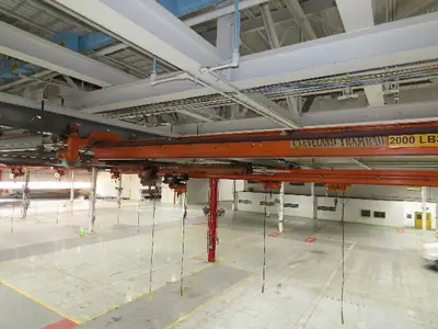 Cleveland Tramrail P&H 1 Ton Single Girder Underhung Bridge Crane 21' 8" Span