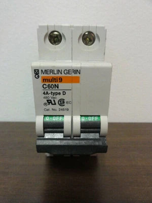 MERLIN GERIN C60N CIRCUIT BREAKER - multi 9 4A type D 480VAC