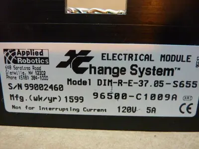 NEW APPLIED ROBOTICS INC DIM-R-E-37.05-S655