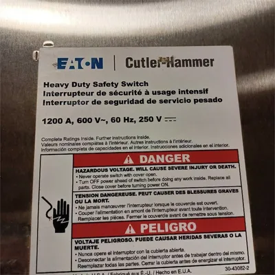 USED CUTLER HAMMER 4HD368NFWSS