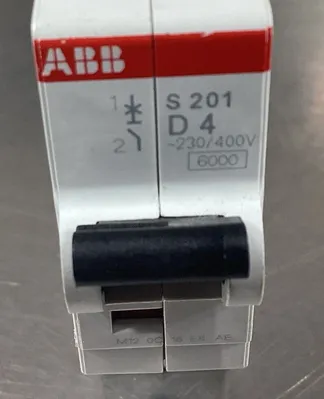 ABB S201-D4 4A Circuit Breaker 2CDS251001R0041 4A-5