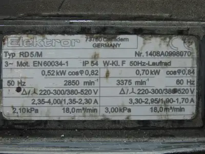 Used ELEKTROR _UNKNOWN_ Blowers Indiana US | Arrow Industrial #1365561