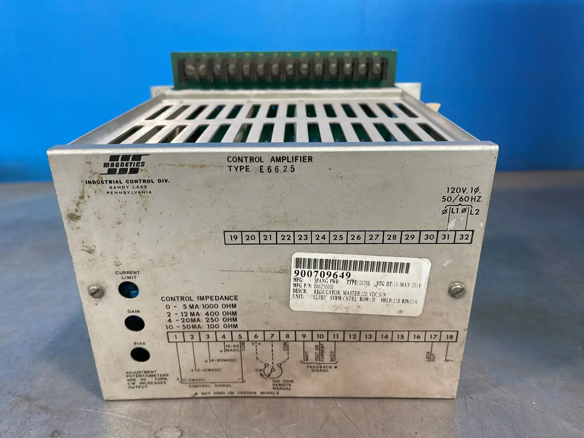 Used SPANG E66250000 Voltage Regulators Ohio US | HGR 24 #1148100
