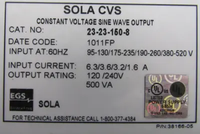 NEW SOLA 23-23-150-8 TRANSFORMER 23231508