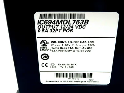 USED GE FANUC IC694MDL753-B DIGITAL LOGIC INPUT 24VDC 32PT IC694MDL753B