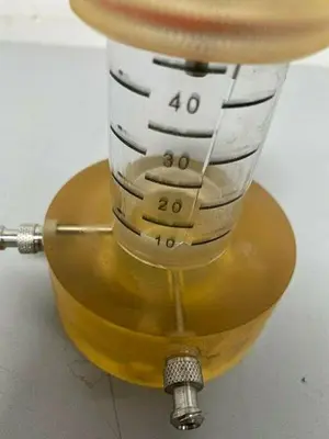 USED ACRYLIC 40ML VS1006-049 VESSEL W/ MULTIPLE .25" FITTINGS