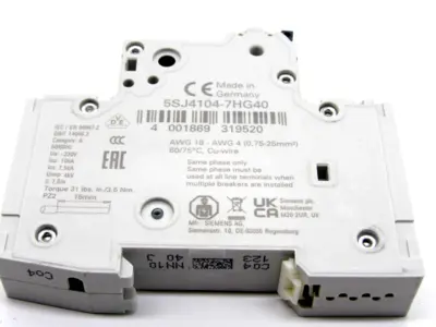 NEW LOT OF 2 5SJ4104-7HG40 CIRCUIT BREAKER 5SJ41047HG40