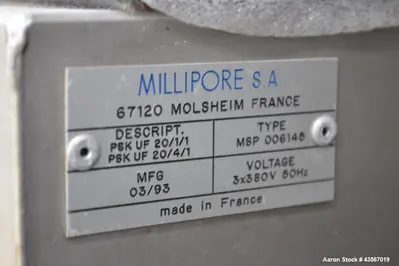 Used MILLIPORE MSP 006145 Water Treatment Equipment Illinois US | Aaron Equipment #86436