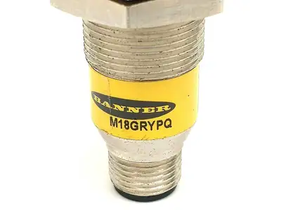 M18GRYPQ | Banner  EZ-LIGHT 18mm 3-Color General Purpose Indicator M12 4-Pin 74039 - Used