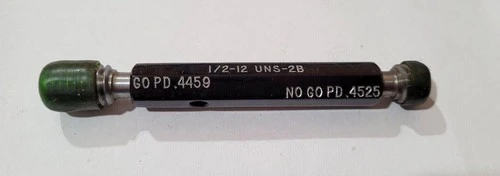 1/2-12 UNS-2B GO & NO GO Thread Plug Gages GO P.D. .4459 & NOGO P.D. .4525