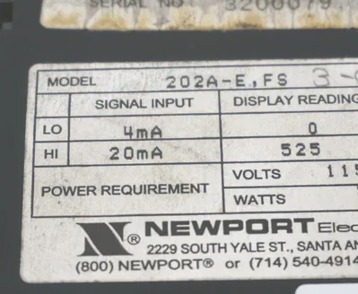 NEWPORT 202A-E PROCESS METER 202AE