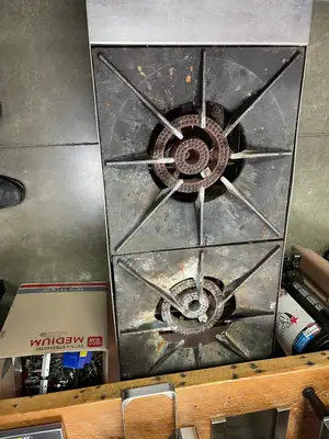 Used Jade Used Jade Range JSP-182 2 Burner Commercial Stock Pot Range, Natural Gas Commercial Ranges Illinois US | Falcon Restaurant Supply #1376196