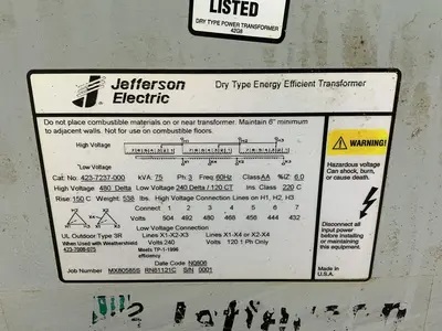 Used JEFFERSON ELECTRIC 4237237000 Transformers Ohio US | HGR 24 #1521326