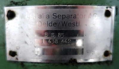 Westfalia SAMR 3036 clarifier skid, 316SS.