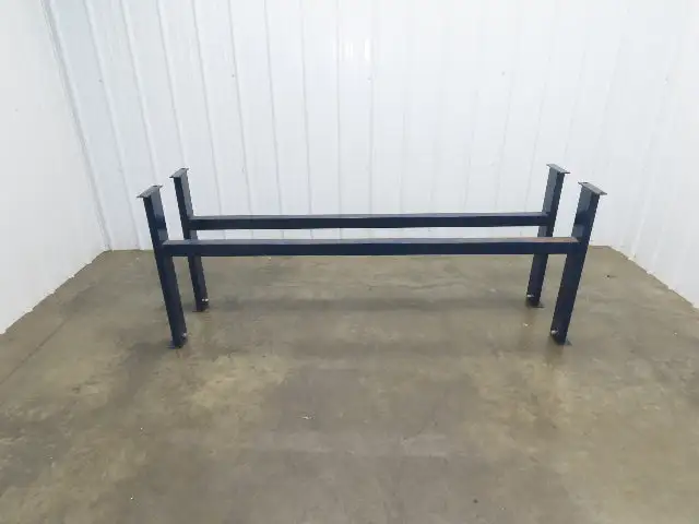 81"W Conveyor Leg Floor Support Heavy Duty Blue 32.75"-36.75"H  Lot of 2