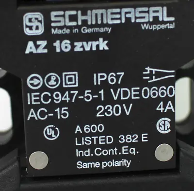 USED SCHMERSAL AZ 16 ZVRK