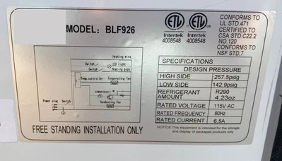 171-0021 36” Vertical Open Air Self Contained Refrigerated Merchandiser Cooler