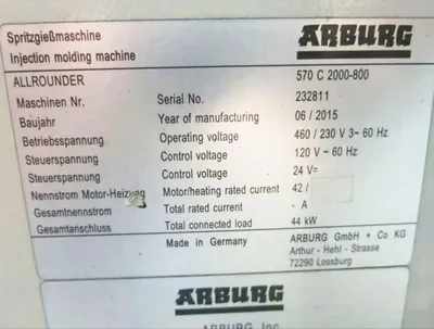 2015 ARBURG 570-2000-800 Molding Machine Injection Screw | Perry Equipment (7)