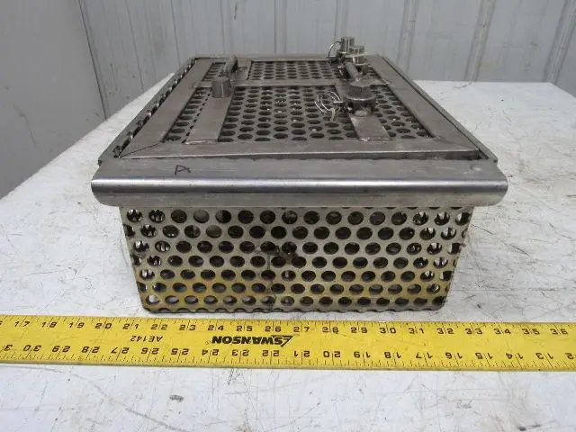 14-1/2" X 11" Stainless Steel Solvent Dip Wash Basket With Compartments & Lid