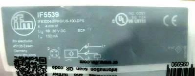 NEW EFECTOR IFB3004-BPKG/US-100-DPS INDUCTIVE SENSOR IF5539 IFB3004BPKGUS100DPS