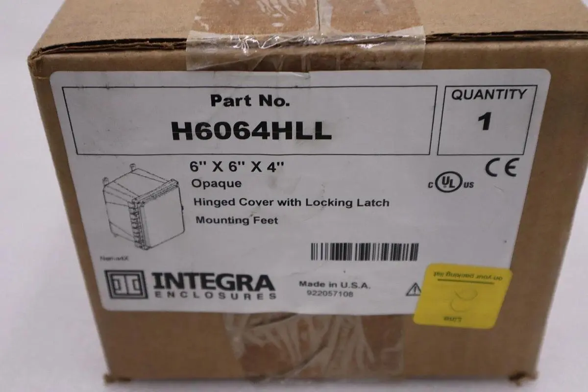 NEW INTEGRA ENCLOSURES H6064HLL ENCLOSURE WITH HINGE OPAQUE STOCK H404
