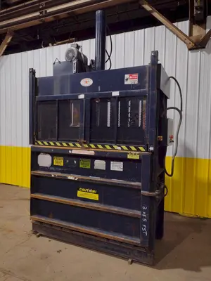 72" X 30" JV MFG CRAM A LOT MODEL #DBR-72-H VERTICAL HYDRAULIC CARDBOARD BALER: STOCK #18053