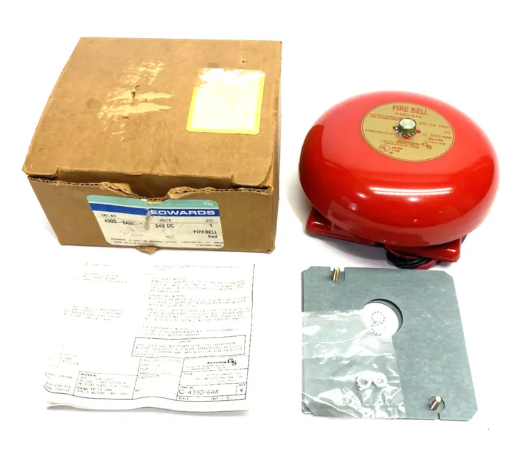 Used EDWARDS SIGNALING FIREBELL FIRE ALARM BELL, VIBRATING, RED, 6" DIA. Misc Industrial Equipment | Maverick Industrial Sales #1099564