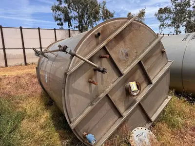 Tank, 4,250 Gallon, Stainless Steel, 8' Dia x 12' H, Valley Foundry, UL Rated, #5991328