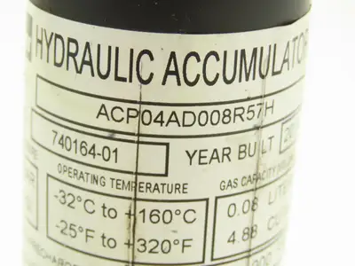 Parker ACP04AD008R57H Forklift Hydraulic Accumulator 900 PSI Off Hyster E80XN