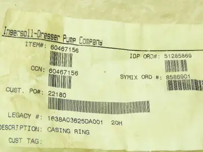 Ingersoll Dresser 604671-56 014 Casing Ring 1st Stage 3-5/8"ID 5/8"Wide LOT OF 3