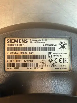 Siemens 6FC5403-0AA20-0AA1 Sinumerik Ht 8 Operator Interface (7.6.3)