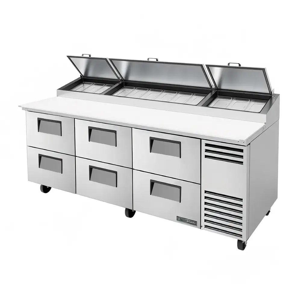 Used True TPP-AT2-93D-6-HC Food Prep Tables Illinois US | Falcon Restaurant Supply #1374506