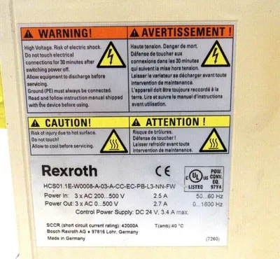 USED REXROTH HCSO1.1E-W0008-A-03-A-CC-EC-PB-L3-NN-FW
