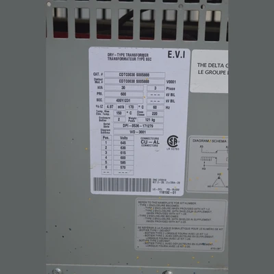 Delta 30 kVA Transformer
