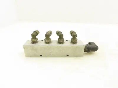 Manifold Systems Inc 4-Station Aluminum Manifold 1/4" NPT  Lot of 2