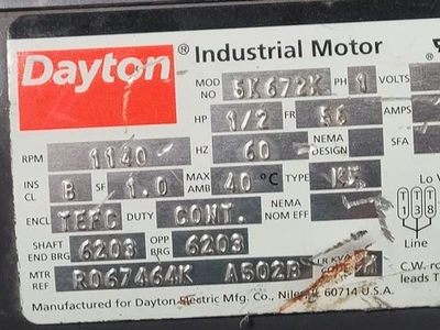 USED Dayton DAYTON General 5K262V