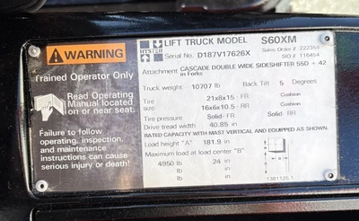 USED 2000 HYSTER S60XM