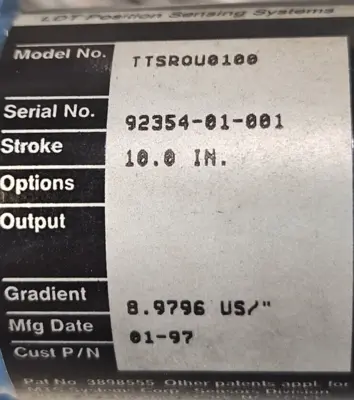 MTS System TTSROU0100 Position Sensor (BIN532)