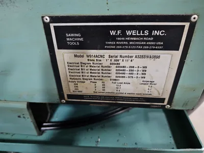 1998 W.F. WELLS W-914A CNC Saws, Horizontal Dual Column | N & R Machine Sales (6)